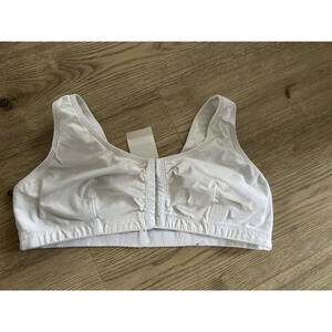 Amoena Frances Front Closure Wire Free Mastectomy Bra 2128 Large C/D White NWT